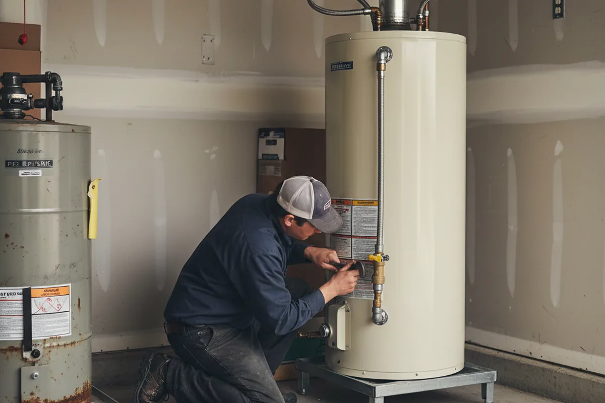 Water heater and shutoff valve replacement in Burlington