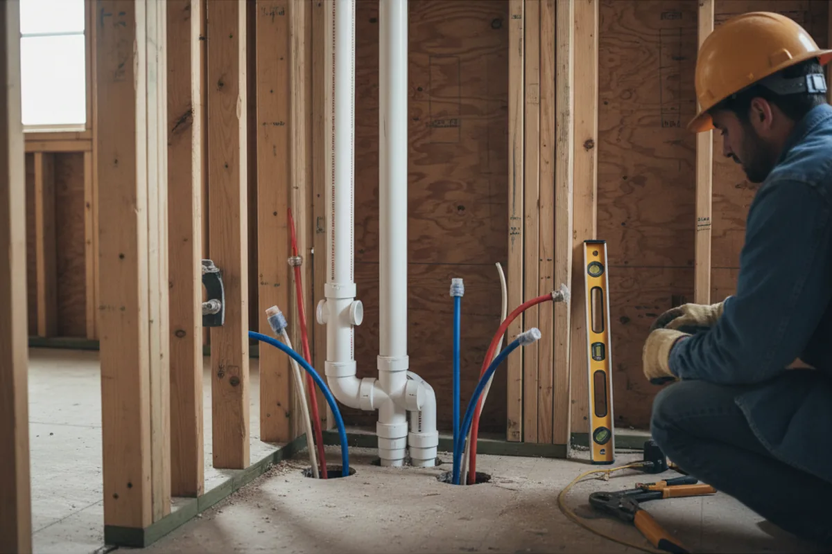 Drain and supply rough-in during Toilet Repair and Installation in Burlington